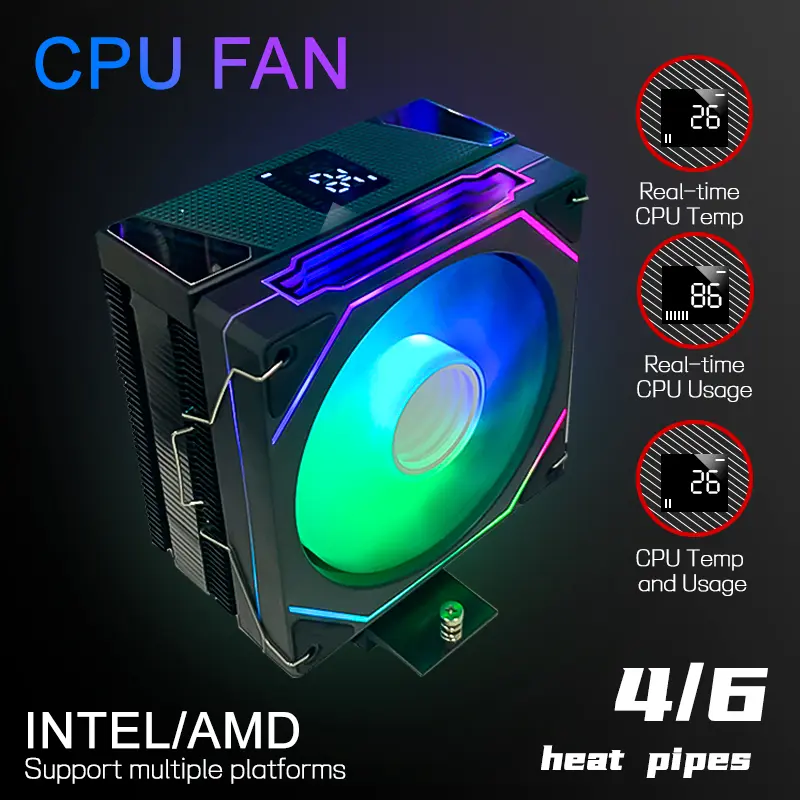 DUNAO CPU FAN digital display ,Gaming PC cooling fan