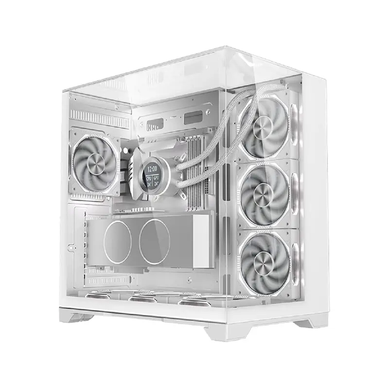 Gaming Computer Case With 3 Tempered Glass Pane...